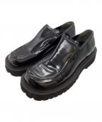CTHYシティ）の古着「LEATHER FACET LOAFER / レザーファセットローファー /」｜ブラック