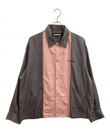 NEIGHBORHOOD（ネイバーフッド）の古着「BICOLOR RAYON SHIRT / バイカラーレーヨンシャツ / 231AQNH-SHM01」｜グレー×ピンク
