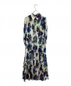 GRACE CONTINENTAL（グレースコンチネンタル）の古着「フラワープリントティアードワンピース　/　01251 31411-00」｜ベージュ