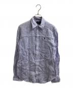 POLO RALPH LAURENポロ・ラルフローレン）の古着「ストライプリネンシャツ」｜ブルー