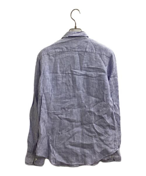 POLO RALPH LAUREN（ポロ・ラルフローレン）POLO RALPH LAUREN (ポロ・ラルフローレン) ストライプリネンシャツ ブルー サイズ:XSの古着・服飾アイテム