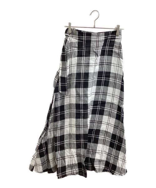 O'NEIL OF DUBLIN（オニールオブダブリン）O'NEIL OF DUBLIN (オニールオブダブリン) リネンラップスカート ブラック サイズ:36の古着・服飾アイテム