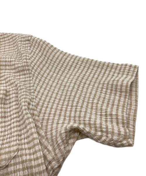 stussy（ステューシー）stussy (ステューシー) CRINKLED CHECK SS SHIRT  1110371 ベージュ サイズ:Mの古着・服飾アイテム