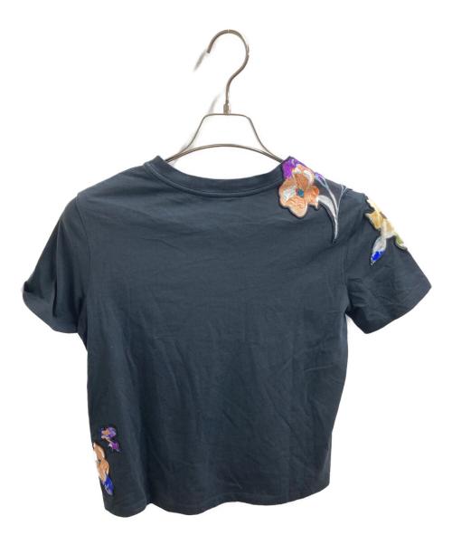 3.1 phillip lim（スリーワンフィリップリム）3.1 phillip lim (スリーワンフィリップリム) 花柄刺繍Tシャツ ブラック サイズ:Sの古着・服飾アイテム