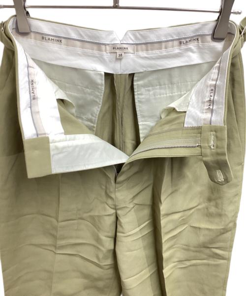 BLAMINK（ブラミンク）BLAMINK (ブラミンク) RESORT / タックテーパードパンツ / 7914-299-0362 グリーン サイズ:38の古着・服飾アイテム