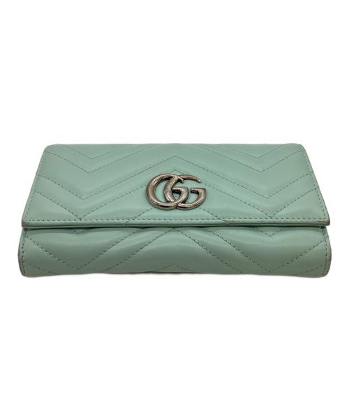 GUCCI（グッチ）GUCCI (グッチ) コンチネンタルウォレット / 443436 スカイブルーの古着・服飾アイテム