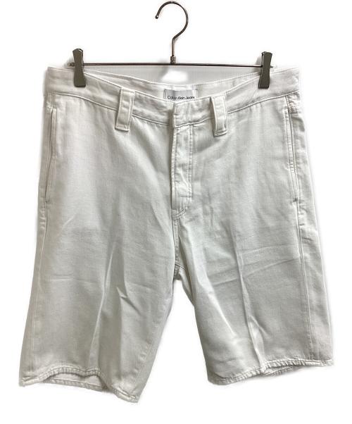 Calvin Klein Jeans（カルバンクラインジーンズ）Calvin Klein Jeans (カルバンクラインジーンズ) トラウザーショートパンツ ホワイト サイズ:32の古着・服飾アイテム