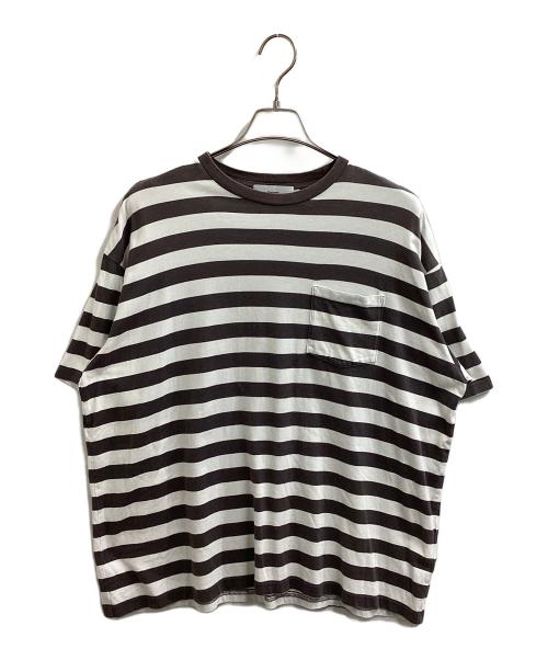 Graphpaper（グラフペーパー）Graphpaper (グラフペーパー) Border S/S Pocket Tee ブラウン サイズ:1の古着・服飾アイテム