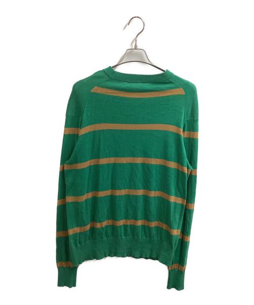 CABAN（キャバン）CABaN (キャバン) ボーダーコットンニット グリーン サイズ:Lの古着・服飾アイテム