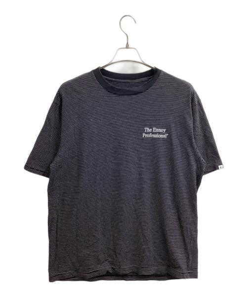 The Ennoy Professional（ザ エンノイ プロフェッショナル）THE ENNOY PROFESSIONAL (ザ エンノイ プロフェッショナル) ロゴボーダーTシャツ　SS21BRENCT06AM ブラック×ホワイト サイズ:Lの古着・服飾アイテム
