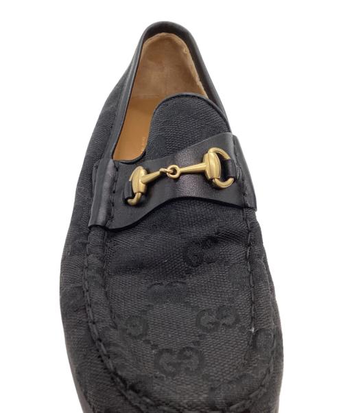 GUCCI（グッチ）GUCCI (グッチ) GGキャンバスビットローファー ブラック サイズ:35の古着・服飾アイテム