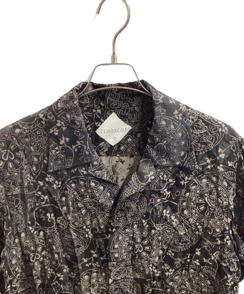 ETHOSENS（エトセンス）ETHOSENS (エトセンス) SS jaquard shirt　/　6E122-27 ブラック サイズ:不明の古着・服飾アイテム