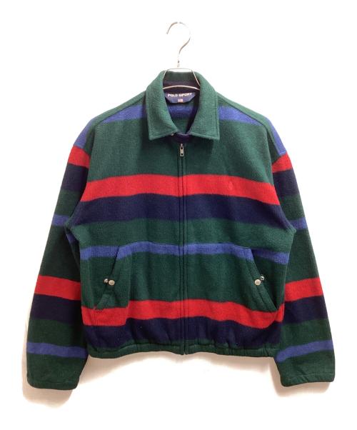 POLO SPORT（ポロスポーツ）POLO SPORT (ポロスポーツ) ボーダーフリーススイングトップ グリーン サイズ:Mの古着・服飾アイテム