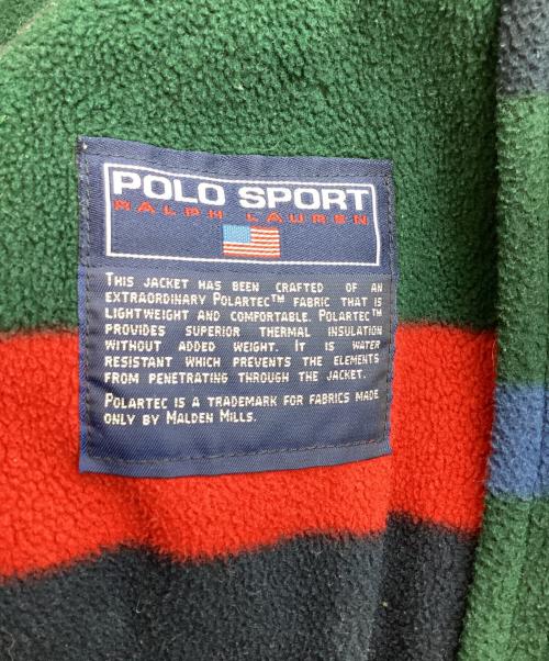 POLO SPORT（ポロスポーツ）POLO SPORT (ポロスポーツ) ボーダーフリーススイングトップ グリーン サイズ:Mの古着・服飾アイテム