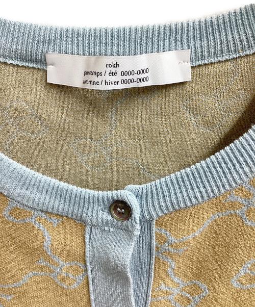 ROKH（ロク）rokh (ロク) モノグラムカーディガン / R3CA58 ブラウン サイズ:XSの古着・服飾アイテム