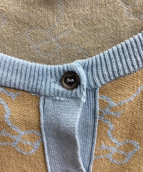 ROKH（ロク）rokh (ロク) モノグラムカーディガン / R3CA58 ブラウン サイズ:XSの古着・服飾アイテム