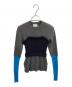 OMMO（オーエムエムオー）の古着「BUSTIER LAYERED BLOCKING KNIT / ビスチェレイヤードブロックニット / 882410500101」｜グレー×ブルー