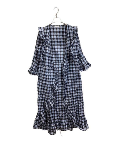 GANNI（ガニー）Ganni (ガニー) Charron Wrap Dress / シャロンラップドレス / DK21664731 ブルー サイズ:36の古着・服飾アイテム