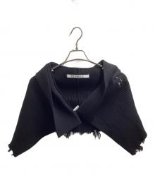 PERVERZE（パーバーズ）の古着「Damaged Knit Cape and Apron/0124030521」｜ブラック