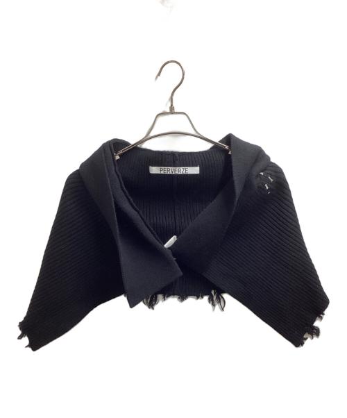 PERVERZE（パーバーズ）PERVERZE (パーバーズ) Damaged Knit Cape and Apron/0124030521 ブラック サイズ:FREEの古着・服飾アイテム