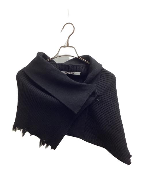 PERVERZE（パーバーズ）PERVERZE (パーバーズ) Damaged Knit Cape and Apron/0124030521 ブラック サイズ:FREEの古着・服飾アイテム