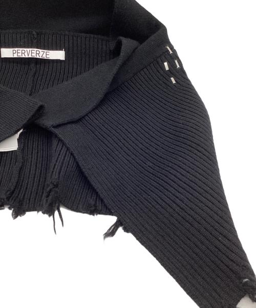 PERVERZE（パーバーズ）PERVERZE (パーバーズ) Damaged Knit Cape and Apron/0124030521 ブラック サイズ:FREEの古着・服飾アイテム