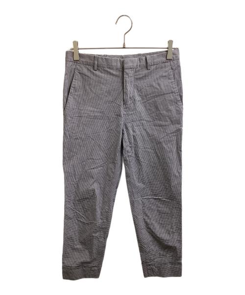 45R（フォーティファイブ・アール）45R (フォーティファイブ・アール) 裾ダブル ベーシック テーパード スラックス / 705-6099 / ギンガムチェック ブラック サイズ:2の古着・服飾アイテム