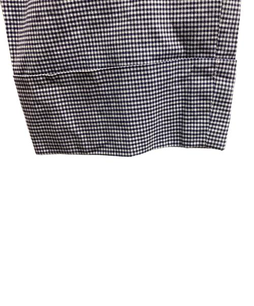 45R（フォーティファイブ・アール）45R (フォーティファイブ・アール) 裾ダブル ベーシック テーパード スラックス / 705-6099 / ギンガムチェック ブラック サイズ:2の古着・服飾アイテム