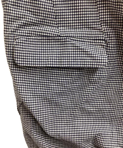 45R（フォーティファイブ・アール）45R (フォーティファイブ・アール) 裾ダブル ベーシック テーパード スラックス / 705-6099 / ギンガムチェック ブラック サイズ:2の古着・服飾アイテム