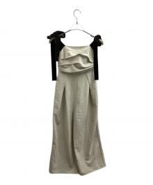 Andequal（アンドコール）の古着「ribbon shoulder combinaiso　/　A25SS009」｜ベージュ