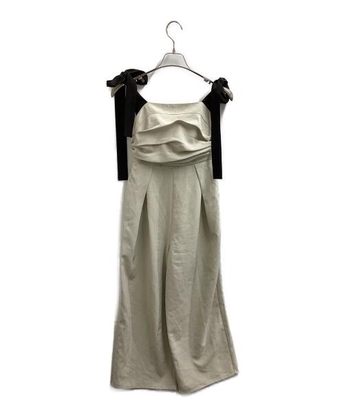 Andequal（アンドコール）Andequal (アンドコール) ribbon shoulder combinaiso　/　A25SS009 ベージュ サイズ:Sの古着・服飾アイテム