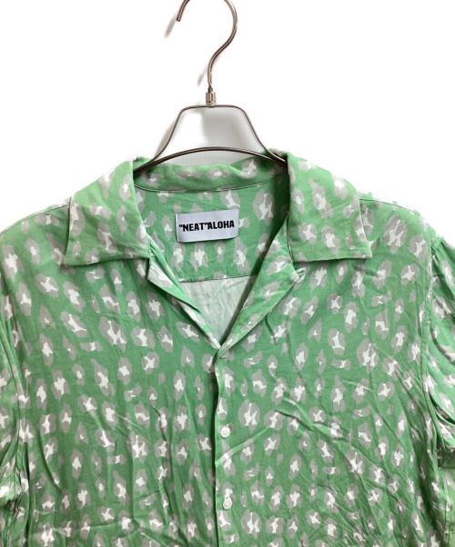 NEAT ALOHA（ニートアロハ）NEAT ALOHA (ニートアロハ) レーヨンオープンカラーシャツ グリーン サイズ:Lの古着・服飾アイテム