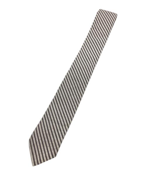 Thom Browne（トムブラウン）Thom Browne (トムブラウン) シアーサッカーネクタイ / seersucker / Made in Italy / イタリア製 グレー サイズ:記載無の古着・服飾アイテム