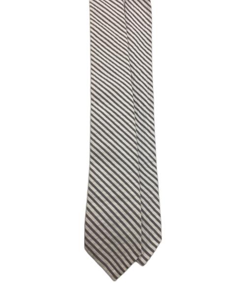Thom Browne（トムブラウン）Thom Browne (トムブラウン) シアーサッカーネクタイ / seersucker / Made in Italy / イタリア製 グレー サイズ:記載無の古着・服飾アイテム