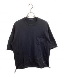 COMME des GARCONS HOMME（コムデギャルソン オム）の古着「ナイロンツイル綿天竺ドローコードTシャツ　/　HN-T002」｜ブラック