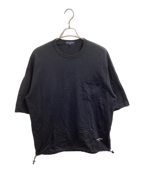 COMME des GARCONS HOMME（コムデギャルソン オム）COMME des GARCONS HOMME (コムデギャルソン オム) ナイロンツイル綿天竺ドローコードTシャツ　/　HN-T002 ブラック サイズ:Mの古着・服飾アイテム