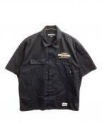 NEIGHBORHOODネイバーフッド）の古着「CLASSIC WORK SHIRT SS / 半袖シャツ / 241TSNH-SHM01S」｜ブラック