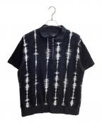 HUFハフ）の古着「SEISMOGRAM VELOUR POLO」｜ブラック