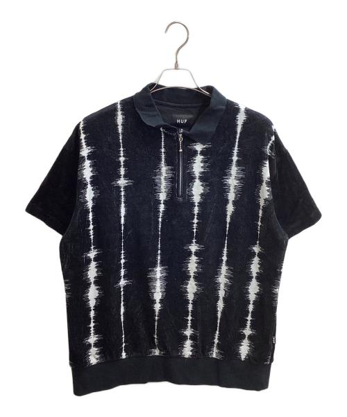 HUF（ハフ）HUF (ハフ) SEISMOGRAM VELOUR POLO ブラック サイズ:Ｍの古着・服飾アイテム