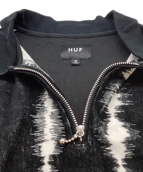 HUF（ハフ）HUF (ハフ) SEISMOGRAM VELOUR POLO ブラック サイズ:Ｍの古着・服飾アイテム