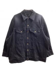 I'm here:（アイムヒアー）の古着「HAIR LEATHER'S PATCH : DENIM JACKET / ヘアレザーパッチ デニムジャケット」｜ブラック