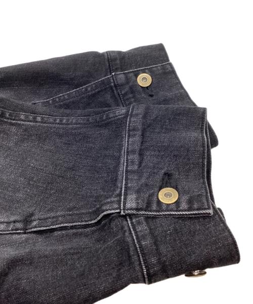 I'm here:（アイムヒアー）I'm here: (アイムヒアー) HAIR LEATHER'S PATCH : DENIM JACKET / ヘアレザーパッチ デニムジャケット ブラック サイズ:Mの古着・服飾アイテム