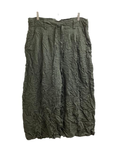 I'm here:（アイムヒアー）i'm here:  (アイムヒアー) UNFORM : WIDE PANTS / アンフォルム ワイドパンツ / シワ加工 グリーン サイズ:Mの古着・服飾アイテム