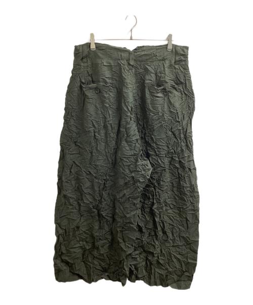 I'm here:（アイムヒアー）i'm here:  (アイムヒアー) UNFORM : WIDE PANTS / アンフォルム ワイドパンツ / シワ加工 グリーン サイズ:Mの古着・服飾アイテム