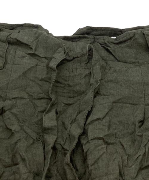I'm here:（アイムヒアー）i'm here:  (アイムヒアー) UNFORM : WIDE PANTS / アンフォルム ワイドパンツ / シワ加工 グリーン サイズ:Mの古着・服飾アイテム