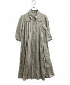 INDIVIDUAL SENTIMENTSインディヴィジュアル センチメンツ）の古着「dowsing printed shirt one piece　/　SH39W-RY2」｜グレー