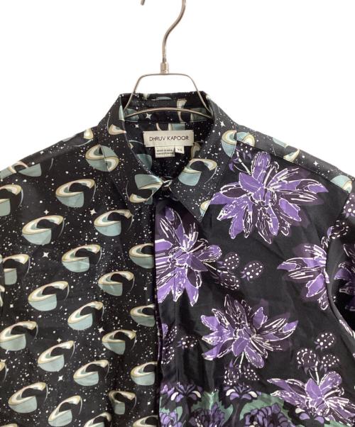 DHRUV KAPOOR（ドゥルーフカプール）DHRUV KAPOOR (ドゥルーフカプール) PANELLED TAFFETA SHIRT ブラック サイズ:ＸＳの古着・服飾アイテム