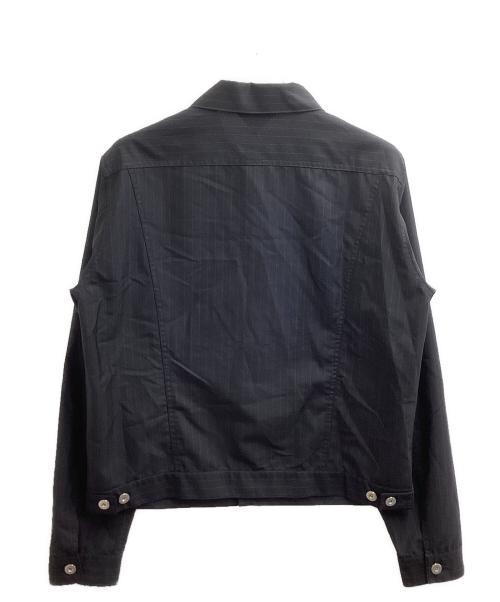 BLACK COMME des GARCONS（ブラックコムデギャルソン）BLACK COMME des GARCONS (ブラックコムデギャルソン) Pinstripe Trucker Jacket / ピンストライプ トラッカージャケット / AD2024 ブラック サイズ:XLの古着・服飾アイテム