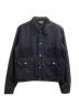 BLACK COMME des GARCONS（ブラックコムデギャルソン）の古着「Pinstripe Trucker Jacket / ピンストライプ トラッカージャケット / AD2024」｜ブラック
