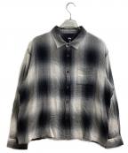 stussyステューシー）の古着「Loose Weave Plaid Shirt /ルーズウィーブチェックシャツ / 25SS」｜ブラック